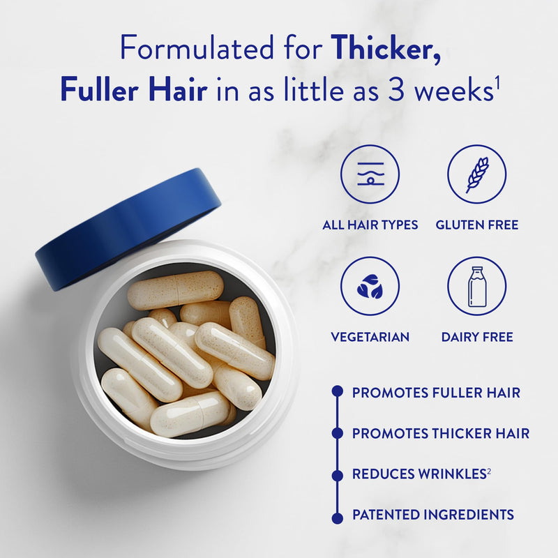 Routine Wellness Hair Growth Supplement with Biotin, 60 Count (Pack of 1) | Clinically tested hair growth vitamins for thicker, fuller-looking hair, vegetarian, gluten-free, 60 capsules per bottle 60 Count (Pack of 1)