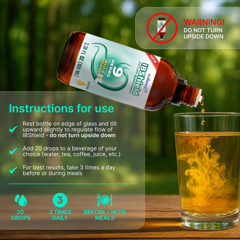 [Australia] - IBShield Tincture 100ml | 6+3=9 Herbs | Iberis Amara, Peppermint, Chamomile, Lemon Balm, Caraway, Licorice, Angelica, Celandine & Mary's Thistle | Original Herbal Formula Supports Digestive Wellness 