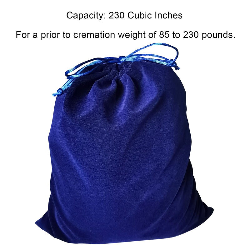 [Australia] - Blue Velvet Cremains Urn Bag for Human Ashes - For Use Inside the Urn - Size 10" X 12" (230 Cubic Inches Capacity) - Includes a Resealable PE Material Ashes Storage Bag Blue Large 