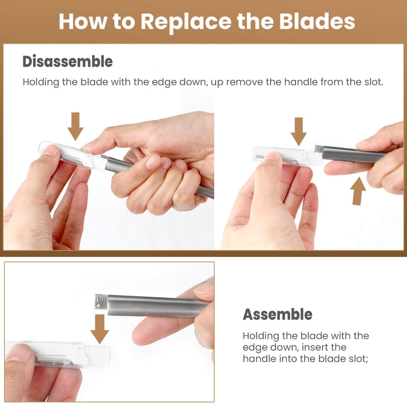 [Australia] - Dermaplaning Tool for Face, 20 Blade Refills, Dermaplane Razor for Face, Hair Remover Blade for Eyebrows and Peach Fuzz, Facial Shaver for Women That Helps Exfoliate and Smooth The Skin 