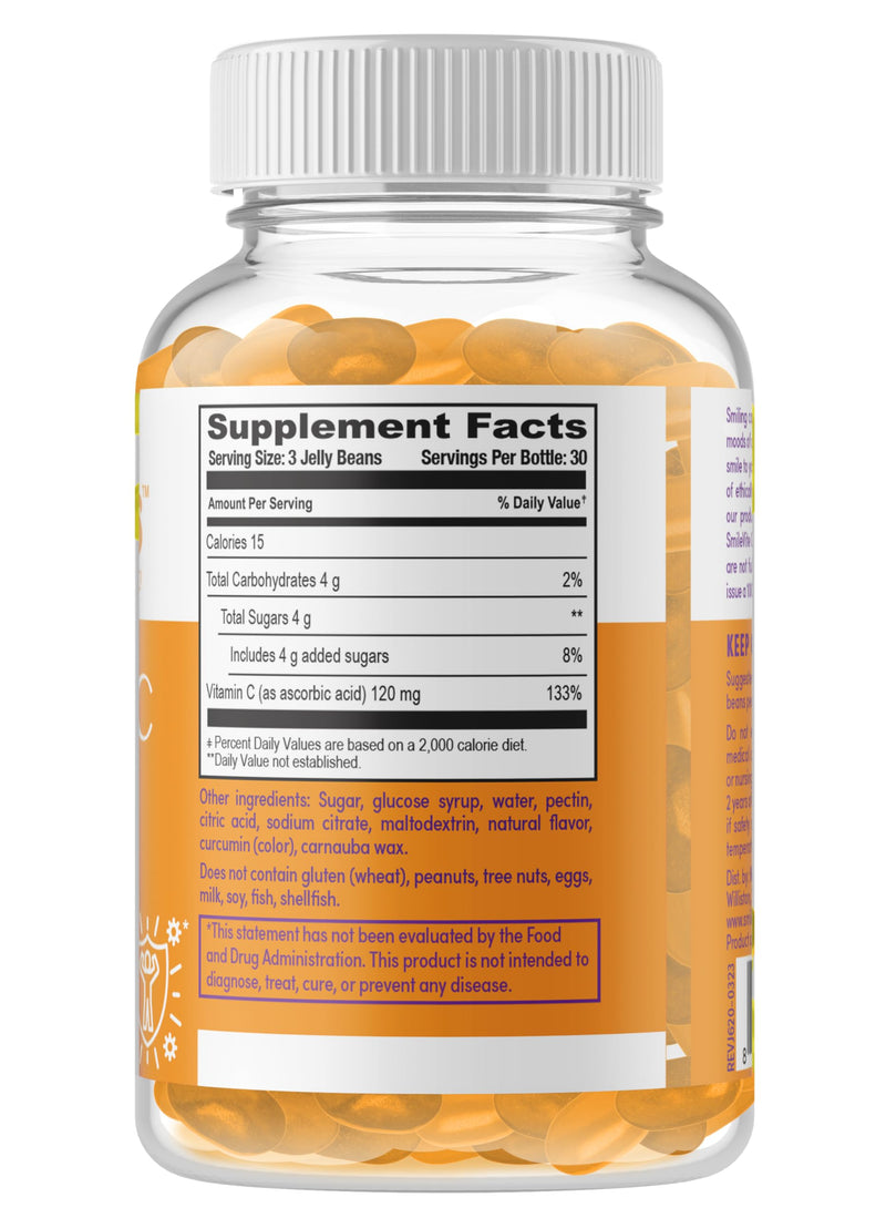Heartland Pharma Vitamin C Jelly Beans | Immune Support & Antioxidant Boost | Gluten-Free, Non-GMO, Vegan & Kosher Friendly | Orange Flavor | 90 Count 90 Count (Pack of 1) Adult