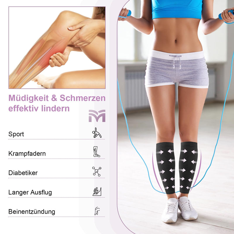 [Australia] - Migliore Wear 2 PAIRS of compression stockings for women and men, 20-30 mmHg | Class 2 Medical Compression Stockings, Graduated Support Support Stockings Thrombosis Stockings M Black 