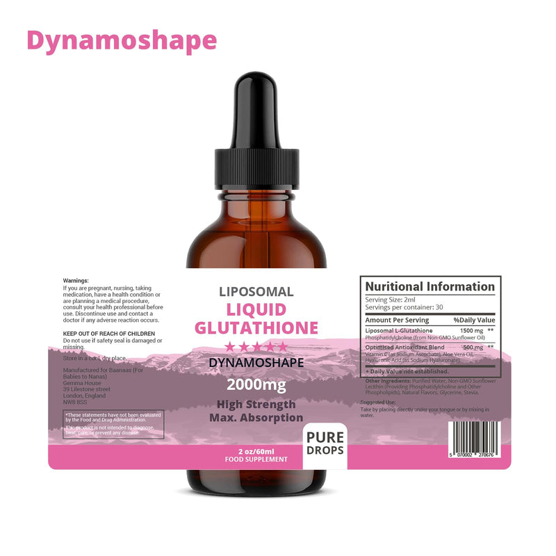 Liposomal Glutathione 2000 mg with Vitamin C, Oral Glutathione Liquid, Antioxidant Supplement for Detox, Superior Absorption, Higher Dosage (Pack of 1)