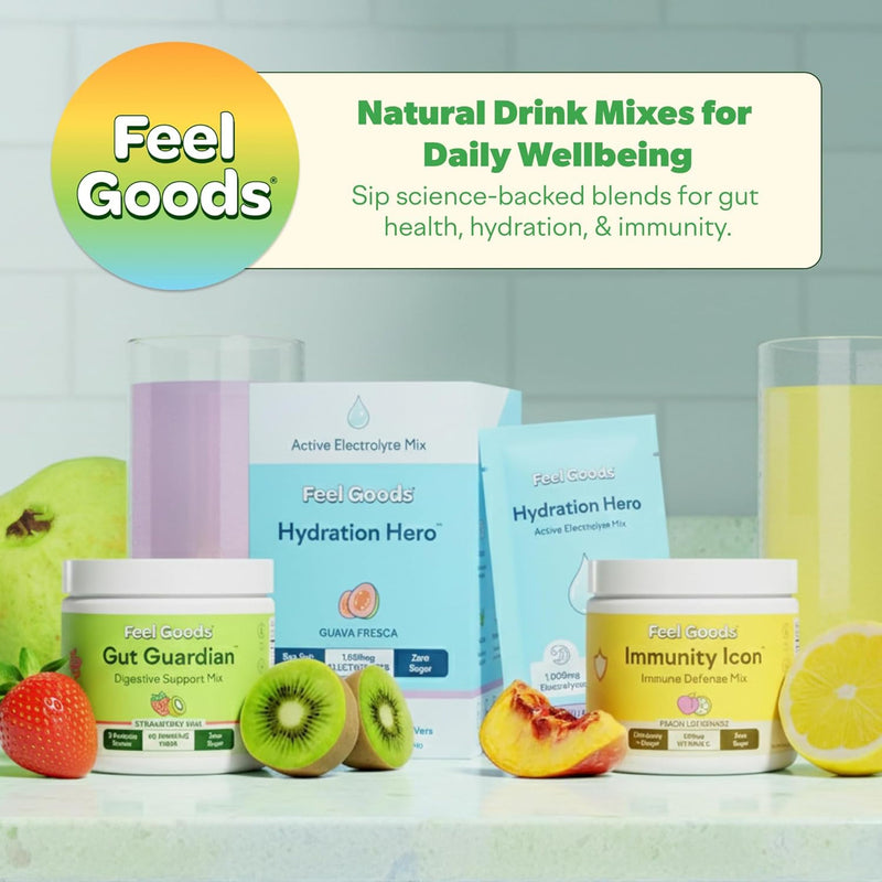 Feel Goods Immunity Icon, Vitamin C Immune Support Powder, 30 Servings | Immunity Plus, 500mg Vitamin C, Elderberry, Ginger, Turmeric, Vitamins for Immune Health, Sugar-Free, Caffeine-Free Drink Mix 30 Servings (Pack of 1) Peach Lemonade