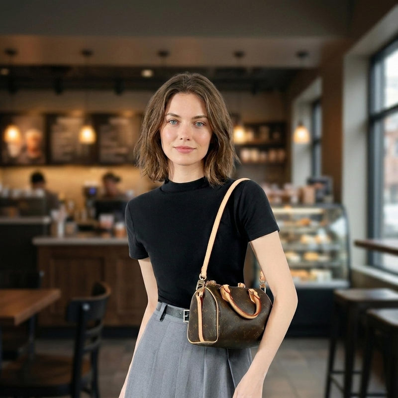 Genuine Vachetta Leather Short Shoulder Strap Compatible with Speedy 25 30 & Soft Speedy 30, Handmade Replacement Armpit Bag Strap with Precision Stitching Beeswax/Apricot (Length:27.5in-Apricot) Length:27.5in-apricot