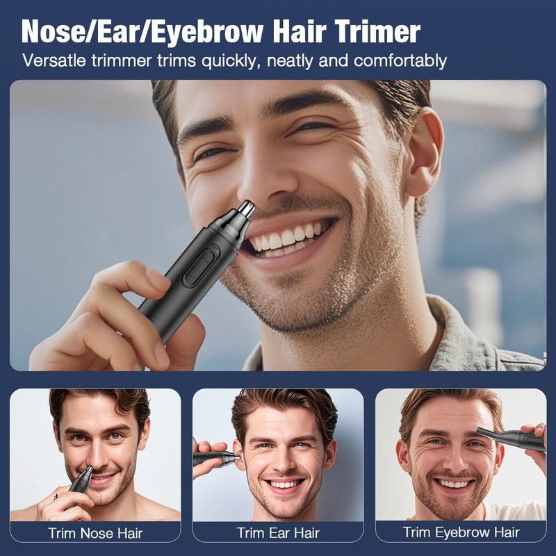 [Australia] - Nose hair trimmer nose hair trimmer men's USB eyebrow razor: iFanzeTech painless ear | Nose trimmer men and eyebrow trimmer, rechargeable dark black 