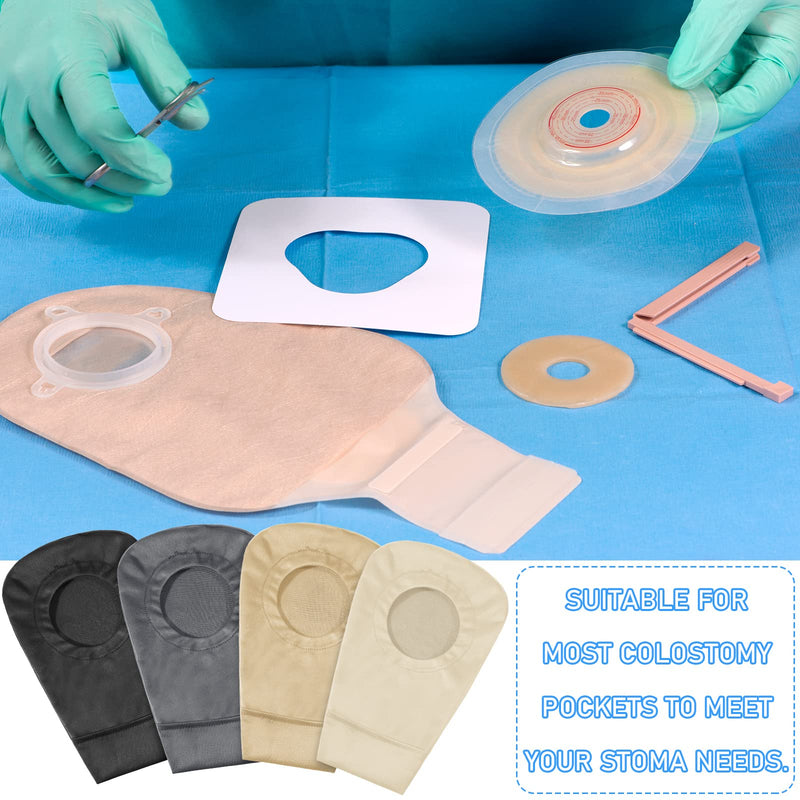 [Australia] - Sherr Ostomy Bag Cover Colostomy Bag Covers Odor Control Stretchy Bag Cover Washable Pouch Liner for Women Men Lightweight Care Protector Supplies, 4 Colors (4 Pieces) 