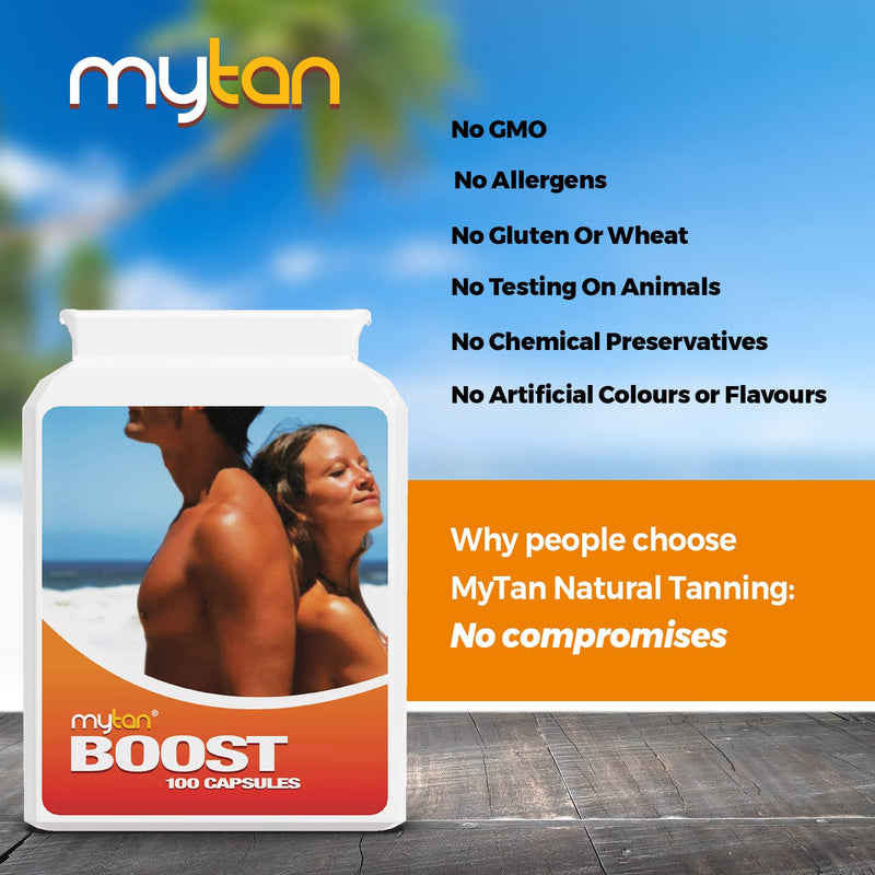 Boost Tanning Tablets | 100 Sun Tan Pills | All Natural Tanning Pills | Tanning Accelerator | Tan Booster