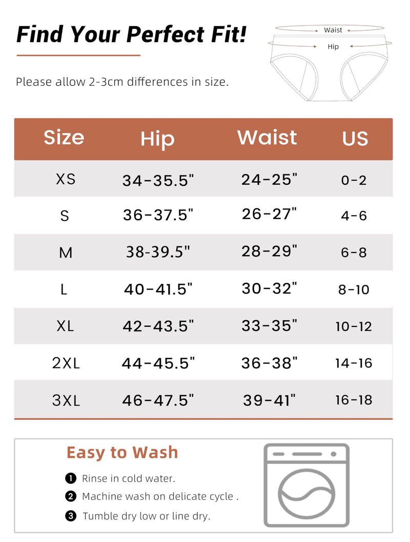 [Australia] - Period Underwear for Women Heavy Flow Soft Absorbent Period Panties Incontinence Leakproof Underwear Medium Turquoise/Beige/Charcoal Gray 