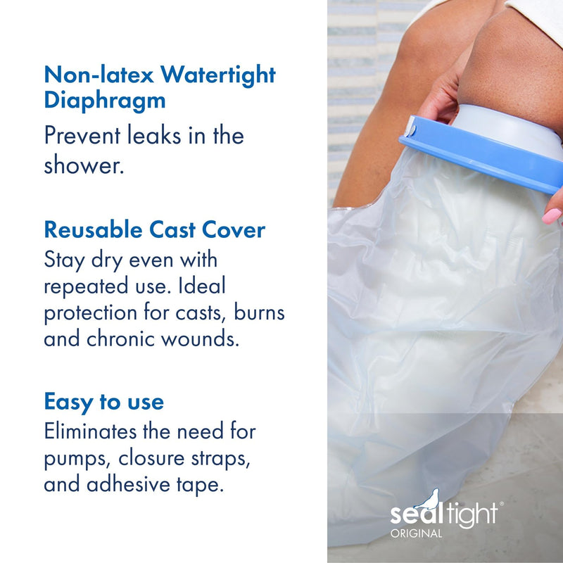 [Australia] - Brownmed Seal-Tight Original Cast & Bandage Protector - Waterproof Adult Leg Cast Cover - Adult Short Wide Leg 