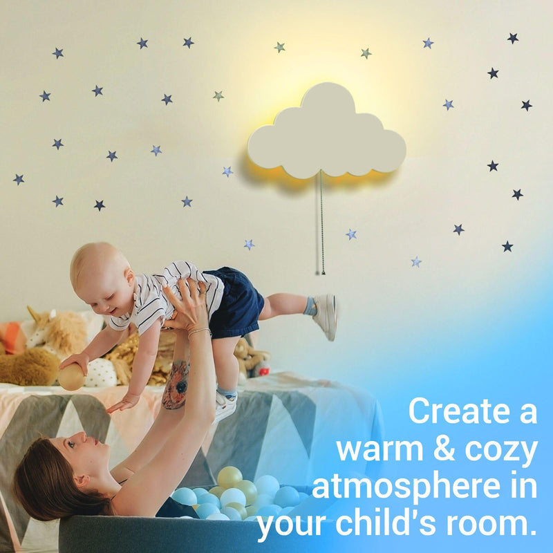 [Australia] - Cloud Light - Floating Cloud Wall Lamp For Nursery | Cute Floating Cloud Lamp For Kids Bedroom | Battery-operated Hanging Cloud Night Lights | Cloud Lights For Bedroom | Cloud Lamp For Baby Nursery 