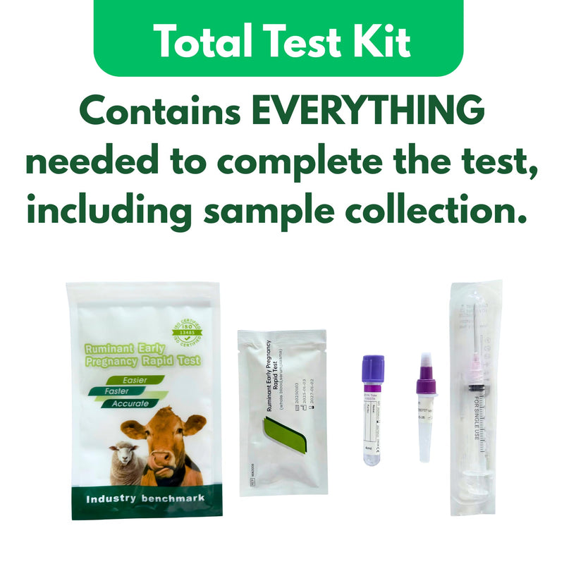Ruminant Kit for Cattle, Single Use, Whole Blood/Serum/Plasma, Fast 20-Minute Results, 99.5% Accuracy, Effective from 28 Days (1) 1