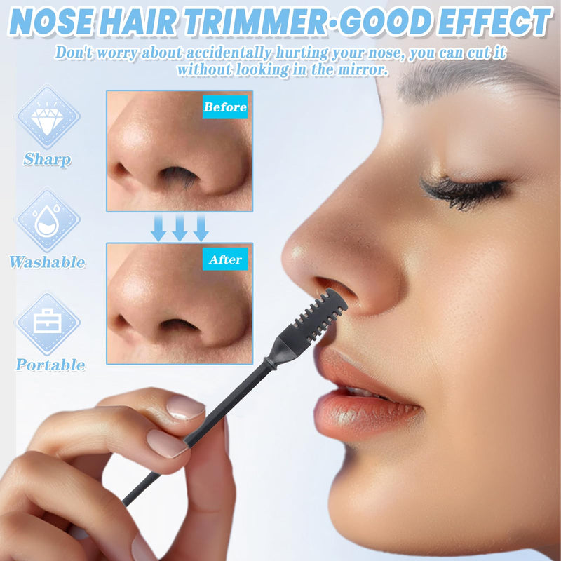 [Australia] - FePen Nose Hair Trimmer, Pack of 4 Nose Hair Trimmers for Men, Nose Hair Trimmer for Women, 2-in-1 Nose Hair Remover with Ear Picker, Nose Trimmer, Manual Nose Hair Trimmer, Safety, Portable Black 