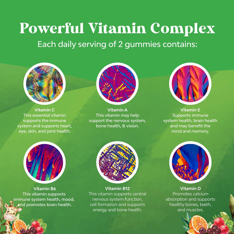 Bundle of Plant Based Kids Multivitamin Gummies with Vitamins A, C, D3, E, B6 & B12, Zinc & Iodine and Kids DHA Omega 3 Gummies with Vegetarian 6 9 for Vision Brain & Immunity - Non GMO Supplement