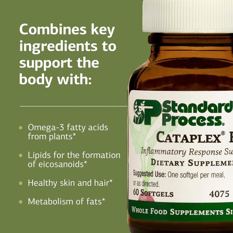 Standard Process Inc. Cataplex F - Whole Food Supplement, Metabolism, Skin Health and Hair Health with Vitamin B6, Flaxseed Oil - 60 Softgels (Pack of 2) 60 Count (Pack of 2)