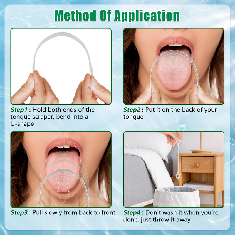 [Australia] - 25 Count Disposable Tongue Scraper, Plastic Tongue Cleaner for Adults and Kids, Tongue Scrubber for Oral Care, Promote Fresh Breath 25 Count 