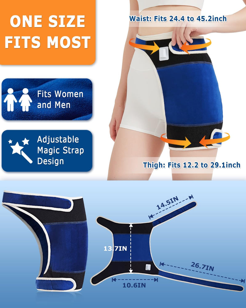 Hip Heating Pad for Hip Pain Relief, Electric Hip Brace for Sciatica Pain Relief, Super Soft Heating Pad for Hip with 10-90min Auto-Off Timer, 86-158℉ Heat Level