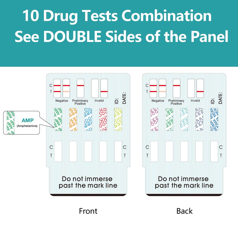 Easy@Home 6 Pack Multi-Drug Screen Test, 10 Panel Urine Drug Tests Kit | Testing AMP/BZO/COC/THC/MET/MOR/BAR/MDMA/PCP/MTD, Instant Drugs Test Kits Including Sensitive Marijuana Test, EDOAP-3104