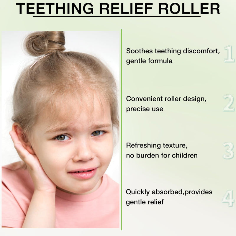 [Australia] - 3Pcs Velaria Teething Roller, Teething Roller All Natural for Babies, Baby Teething Oil Roller, Natural Relief with Chamomile & Rose Oil 