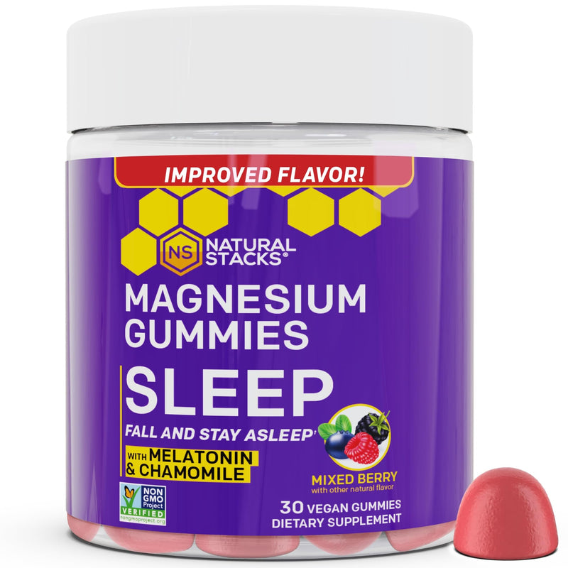 NATURAL STACKS Dopamine Brain Food + Sleep Magnesium Gummies Bundle - Supports Mental Drive & Sleep* - 90 Total Pieces