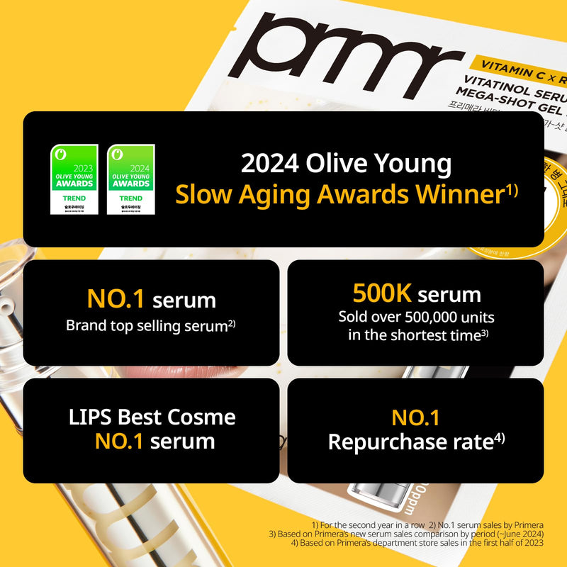 PRIMERA (PRMR) 𝐘𝐨𝐮𝐭𝐡 𝐑𝐚𝐝𝐢𝐚𝐧𝐜𝐞 𝐕𝐢𝐭𝐚𝐭𝐢𝐧𝐨𝐥 𝐒𝐞𝐫𝐮𝐦 - Retinol with Vitamin C Bundle SET VitaminC, Korean Skin Care, Moisturizing, Shiny, Elastic, Lifting, 0.7 oz (21 g *2) 0.7 Ounce (Pack of 2)