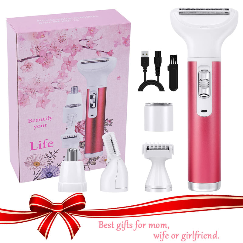 [Australia] - ACWOO Electric Shaver for Women, 5-in-1 Electric Women's Shaver, Women's Shaver for Women, Hair Trimmer for Face, Nose, Armpits, Intimate Area, Bikini Zone, USB Charging 