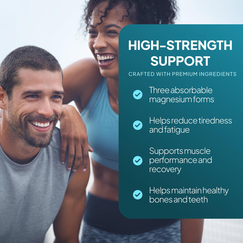 Magnesium Triple Complex | Glycinate, Malate & Citrate | Supports Energy, Muscles, Bones & Nervous System | 120 Vegan Capsules | UK Made | GMP-Certified