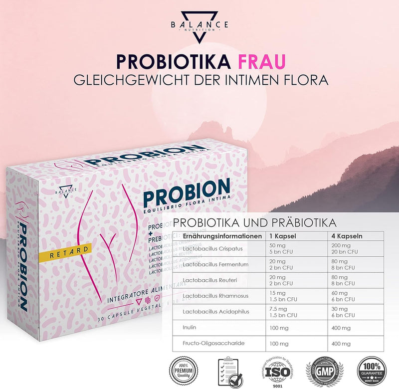 [Australia] - BALANCE NUTRITION Lactic Acid Bacteria Vagina Probiotics Women Vaginal Probiotics Dietary Supplement Prebiotics Helpful to Increase Wohlerghens Bacterial Vaginal Flora 30 Capsules 