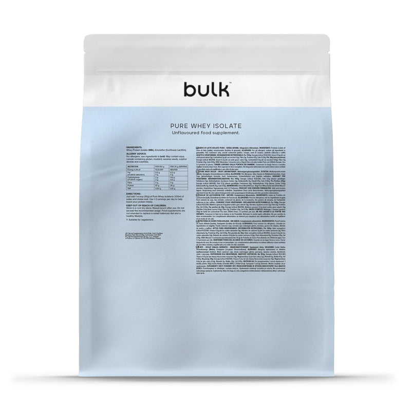 Bulk Pure Whey Protein Isolate, Protein Powder Shake, Unflavoured, 500 g, Packaging May Vary 16 Servings (Pack of 1)