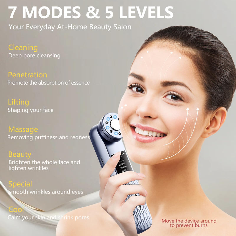 [Australia] - MASIKE Multifunctional Facial Device, Portable Electric Face Massager 7 in 1 Red Light Therapy for Facial Massager Tool for Skin Care at Home 