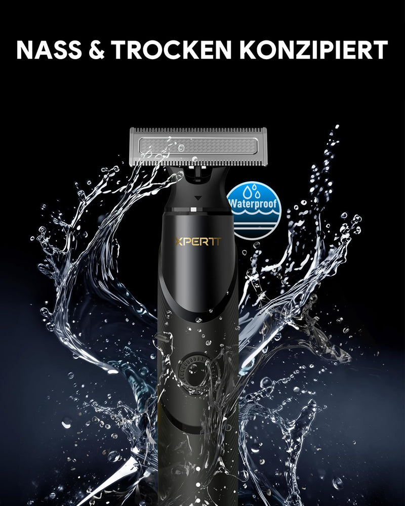 [Australia] - Xpert T Magnetic Shaver Men's Electric, Integrated Beard Trimmer with Nose Hair Trimmer, 12-in-1 Adjustable Trimming Attachment 2 Body Attachments, Unisex Body Hair Trimmer Intimate Razor Set, Black Xpert T-Solo 