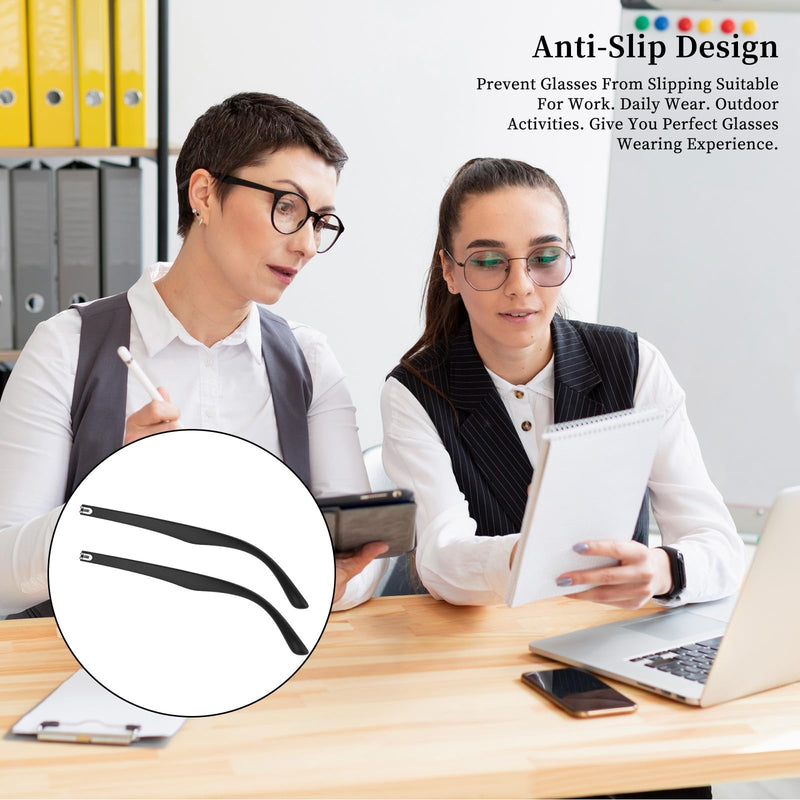[Australia] - 1 Pair Glasses Arm Replacement, Glasses Legs Replacement Eyeglass Arm Replacement Eyeglasses Arms Legs Replacement Accessories With Screws, Washers, Screwdrivers, Nose Pads (Black) 
