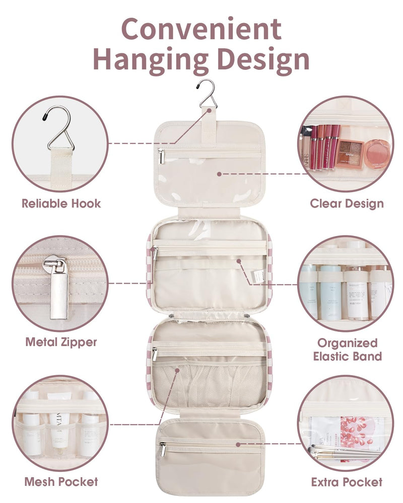 Narwey Hanging Toiletry Bag for Women with TSA Approved Clear Toiletry Bag