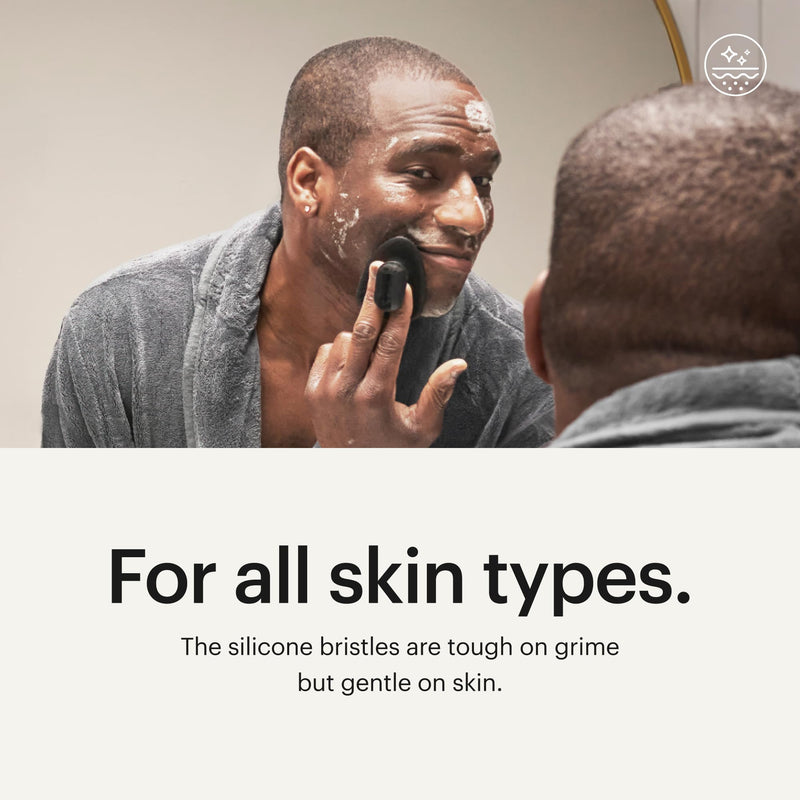 MANSCAPED® Face Buffer & Skin Ultra™ Face Wash – Men's Silicone Facial Scrubber & Exfoliating Facial Cleanser with Ceramides & AHA Complex for Deep Cleansing, Hydrated, Smooth Skin