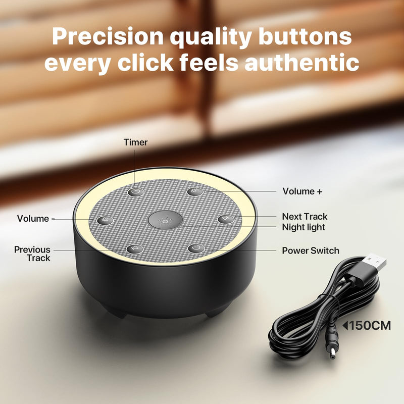 [Australia] - Sleep Sound Machine with White Noise, 24 Soothing Sounds & Max 8H Timer for Baby and Adult. Recessed Night Light Button, Dimmable Light, Plug in 