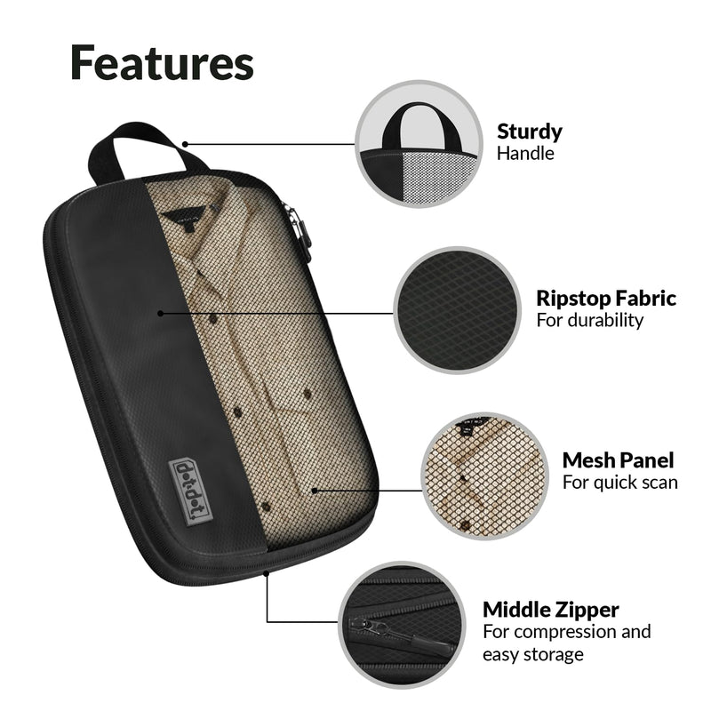 Dot&Dot Compressible Packing Cubes + 2 oz Leak Proof Travel Bottles