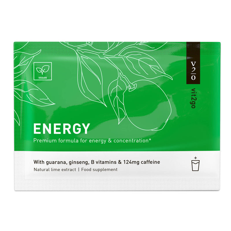 Natural Energy Drink Mix – 124mg Caffeine from Ginseng & Guarana | Sugar-Free, No Crash Pre-Workout Powder | B Vitamins, Magnesium & Zinc | Focus & Performance | Keto, Vegan | 10 Sachets 10 Count (Pack of 1)