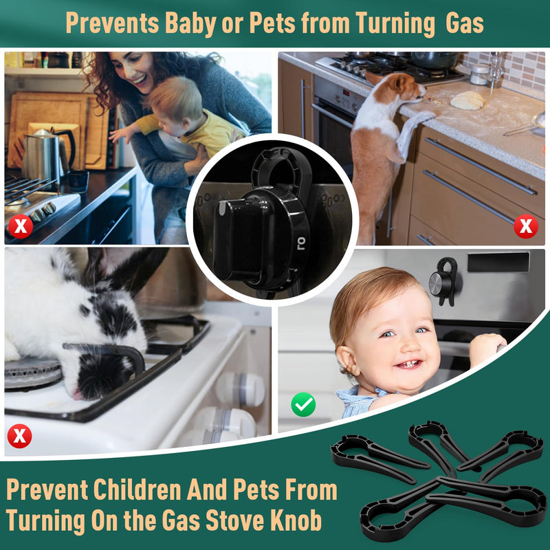 [Australia] - Gas Stove Safety Knob Lock, Baby Proof Stove Oven Locks, Kids Proof Stove Guard, Clear (Pack of 5) Black 