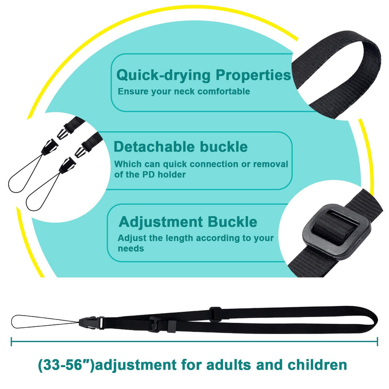 [Australia] - iGuerburn PD Catheter Holder for Baxter, Peritoneal Dialysis Catheter Showering Support with 2 PCS Adjustable Necklace Lanyard, PD Transfer Set Accessories for Men/Women - Black 