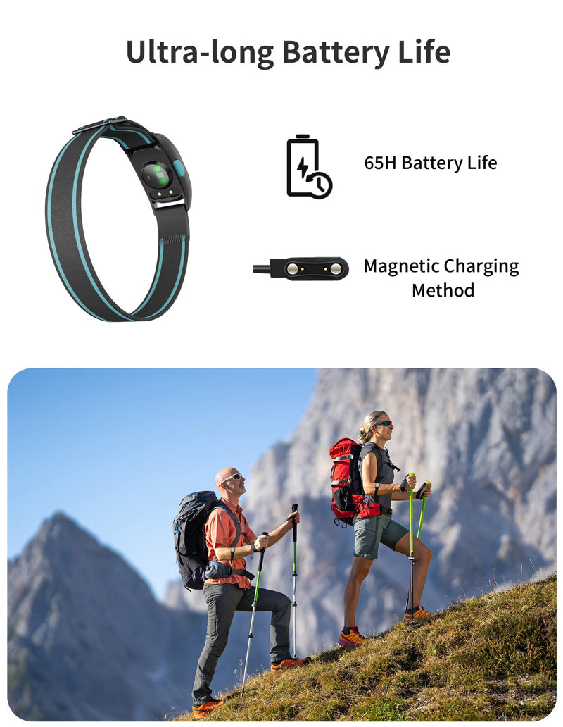 [Australia] - iGPSPORT Heart Rate Monitor Armband HR70, Bluetooth 5.0 ANT+ arm Heart Rate Monitor, 65H Battery Life and HR Zone LED Indicator (Black) 