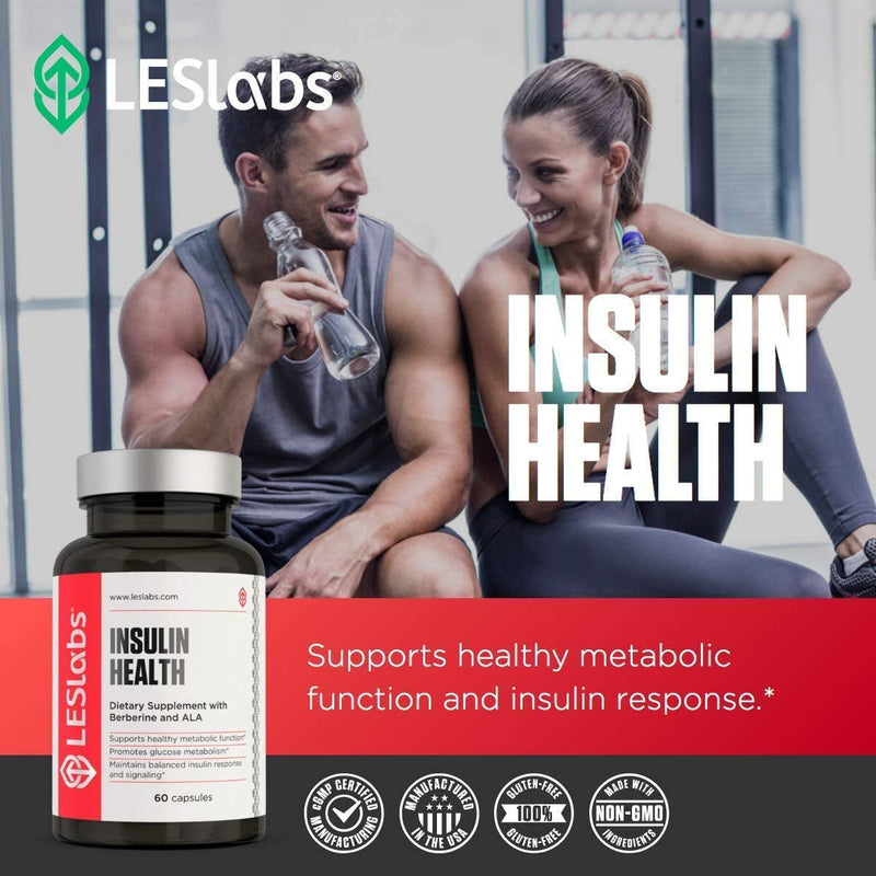 [Australia] - LES Labs Insulin Health – Metabolic Health and Support, Lipid & Carbohydrate Metabolism – Berberine, Chromium, Olive Leaf, Alpha Lipoic Acid & Vanadium – Non-GMO Supplement – 60 Capsules 