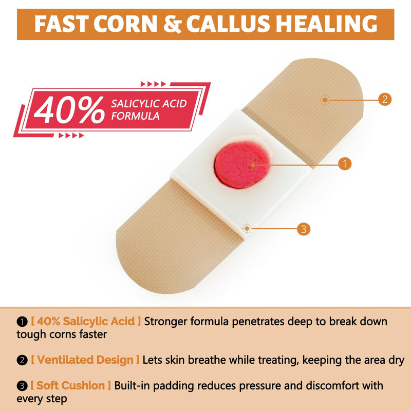 [Australia] - Corn Remover Pads for Feet & Toes - 30 Medicated Patches with 40% Salicylic Acid | Extra Strength Callus Treatment for Small Corns & Calluses, All-Day Adhesive Protection for Active Adults 30 Count (Pack of 1) 