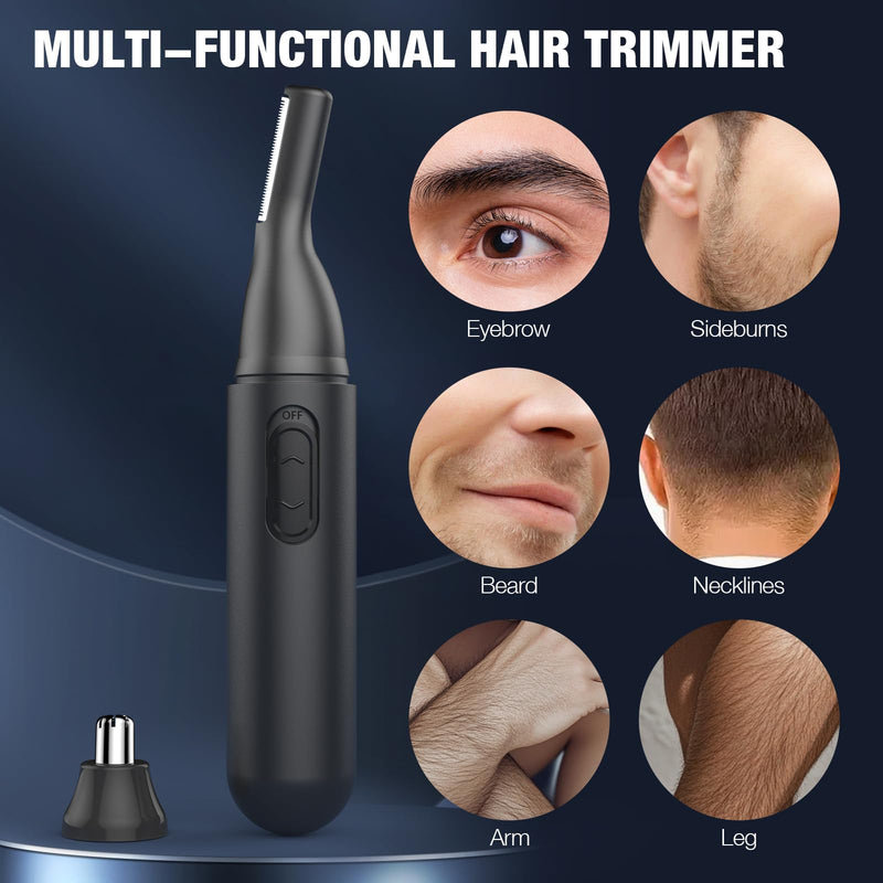 [Australia] - Nose hair trimmer nose hair trimmer men's USB eyebrow razor: iFanzeTech painless ear | Nose trimmer men and eyebrow trimmer, rechargeable dark black 