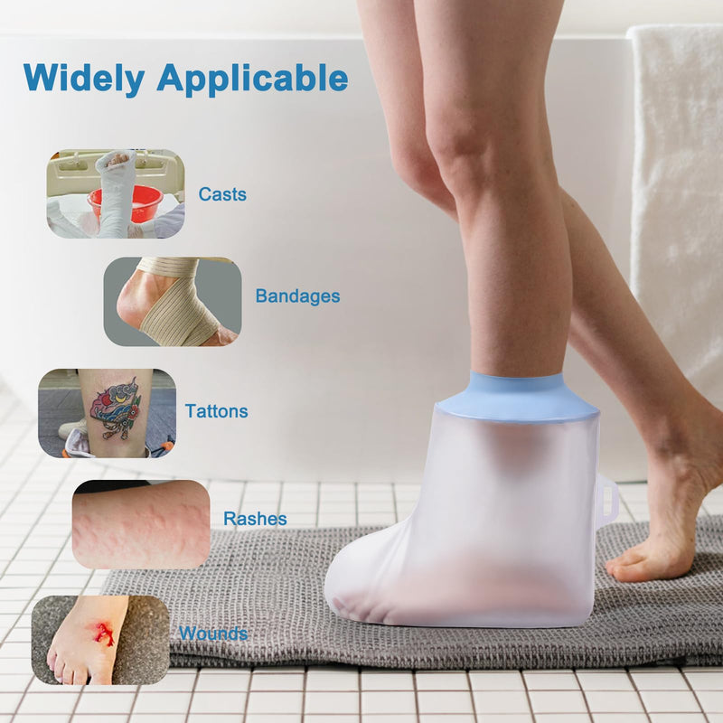 [Australia] - Fasola shower protection foot, waterproof plaster protection foot for shower, reusable foot cover when showering, wound care accessories adult foot 