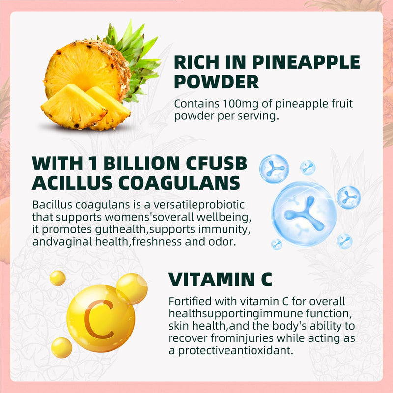 Feminine Balance Gummies for Women - Gel Candy, Hawaiian Pineapple Flavour | 60 Vegan Gummies | Supports Vaginal Health, pH Balance & Immune Defence | Gluten-Free, Halal, Sugar-Free Daily Supplement