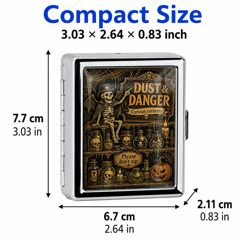 Metal Pill Organizer with Mirror, 8 Compartments Travel Pill Case for Vitamins Supplements Tablets Purse Bag (Skeleton Shelf) Skeleton Shelf