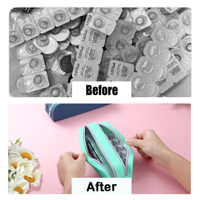 [Australia] - AITIME Portable Daily Contact Lens Organizer,Disposable Contact Lens Dispenser,Travel Color Contact Lens Storage Case Kit with Labeled R & L(Gery) Gery 