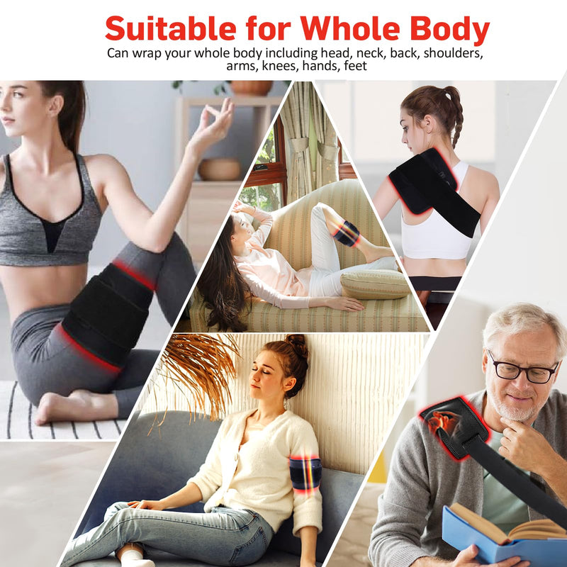 [Australia] - Red Light Therapy Belt, Infrared Light Therapy for Body, Wearable Wrap with Timer for Back Shoulder Waist Muscle Pain Relief, Improve Joint Inflammation, Red Light Therapy for Body L 