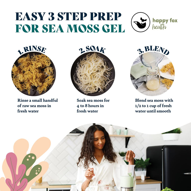Gold Sea Moss Superfood Bundle - Organic Seamoss Raw & Irish Sea Moss, Bladderwrack and Burdock Root Capsules