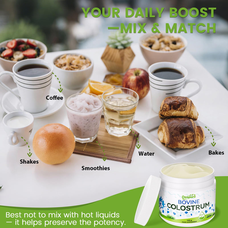 Grass-Fed Bovine Colostrum Powder – 60% IgG for Gut Health Immunity Muscle Recovery Unflavoured Non-GMO Hormone-Free Antibiotic-Free for Adults 60 Servings